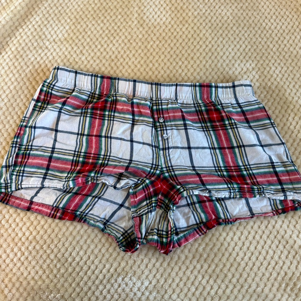 Plaid Pajama shorts from target! Size women’s large